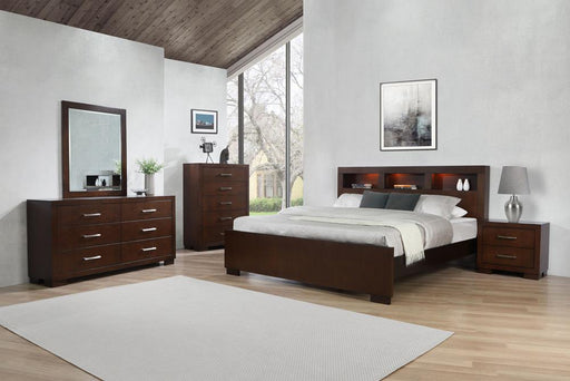 Jessica Bedroom Set with Bookcase Headboard Cappuccino - Imperial Furniture (Las Vegas, NV) - Multi Location