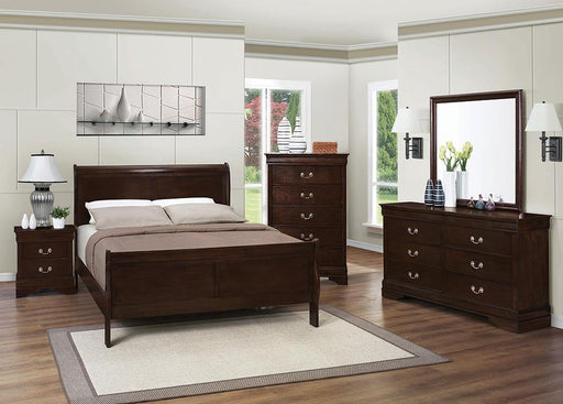 Louis Philippe Panel Bedroom Set with High Headboard - Imperial Furniture (Las Vegas, NV) - Multi Location