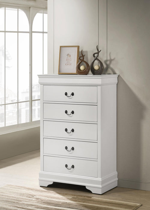 Louis Philippe 5-drawer Bedroom Chest White - Imperial Furniture (Las Vegas, NV) - Multi Location