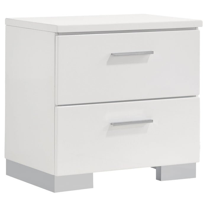 Felicity 2-drawer Nightstand Glossy White - Imperial Furniture (Las Vegas, NV) - Multi Location