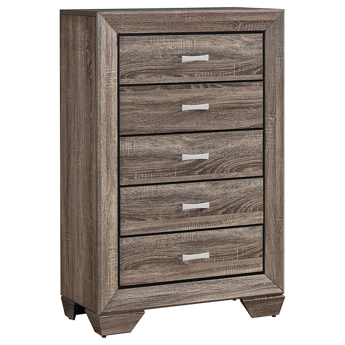 Kauffman 5-drawer Chest Washed Taupe - Imperial Furniture (Las Vegas, NV) - Multi Location