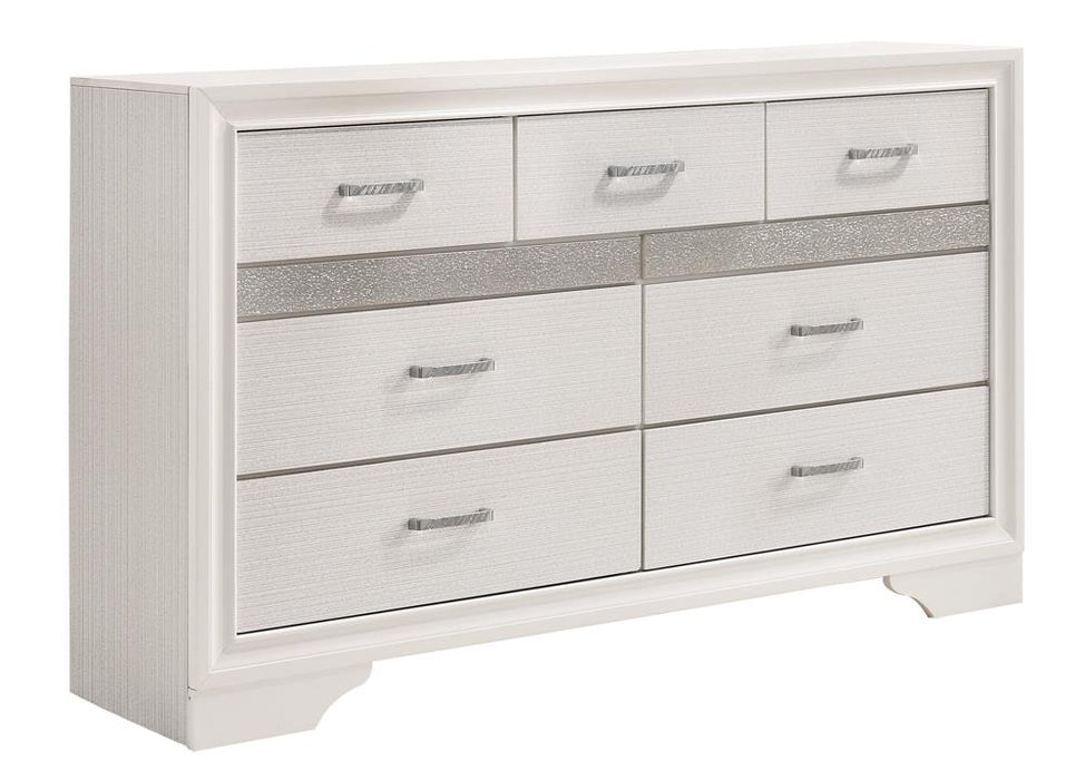 Miranda 7-drawer Dresser White and Rhinestone - Imperial Furniture (Las Vegas, NV) - Multi Location