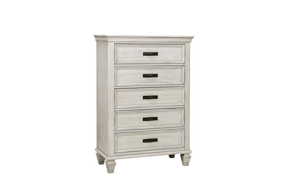 Franco 5-drawer Chest Antique White - Imperial Furniture (Las Vegas, NV) - Multi Location