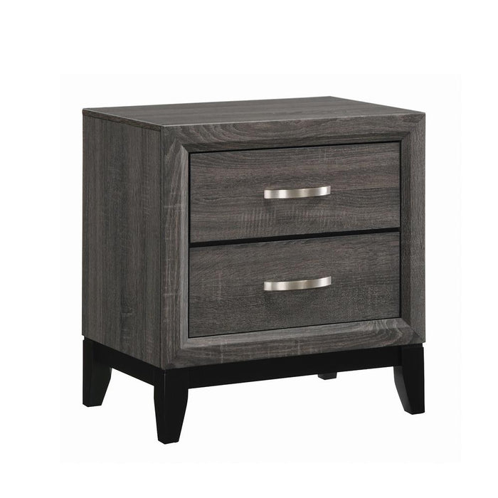 Watson 2-drawer Nightstand Grey Oak and Black - Imperial Furniture (Las Vegas, NV) - Multi Location