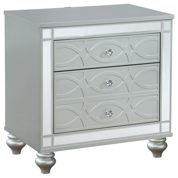 Gunnison 2-drawer Nightstand Silver Metallic - Imperial Furniture (Las Vegas, NV) - Multi Location