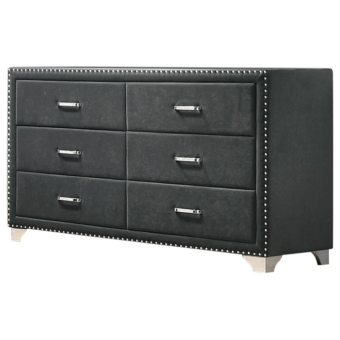 Melody 6-drawer Upholstered Dresser Grey - Imperial Furniture (Las Vegas, NV) - Multi Location