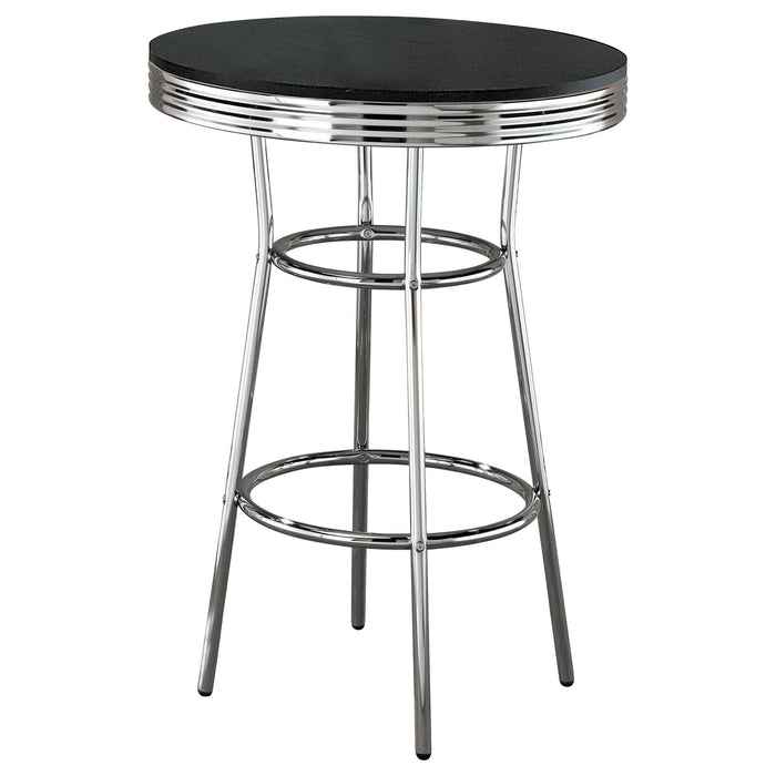 Theodore Round Bar Table Black and Chrome - Imperial Furniture (Las Vegas, NV) - Multi Location