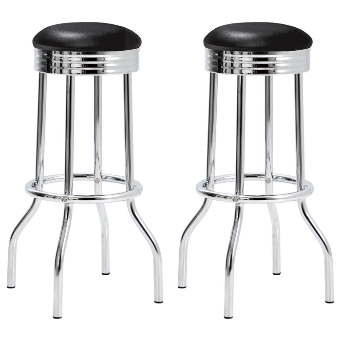 Theodore Upholstered Top Bar Stools Black and Chrome (Set of 2) - Imperial Furniture (Las Vegas, NV) - Multi Location
