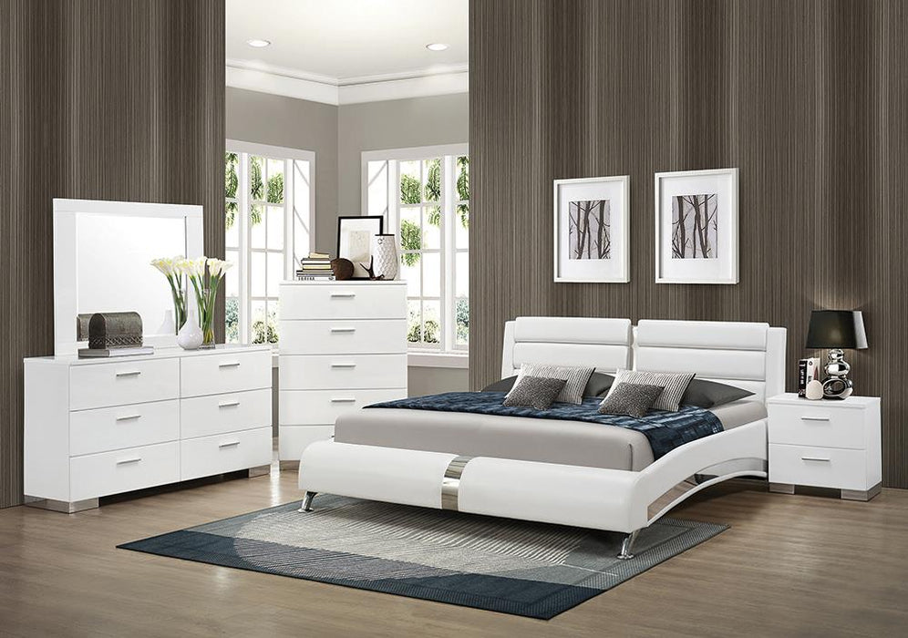 Jeremaine 5-piece Queen Bedroom Set Glossy White - Imperial Furniture (Las Vegas, NV) - Multi Location