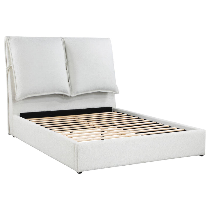 Gwendoline Upholstered Platform Bed with Pillow Headboard White - Imperial Furniture (Las Vegas, NV) - Multi Location
