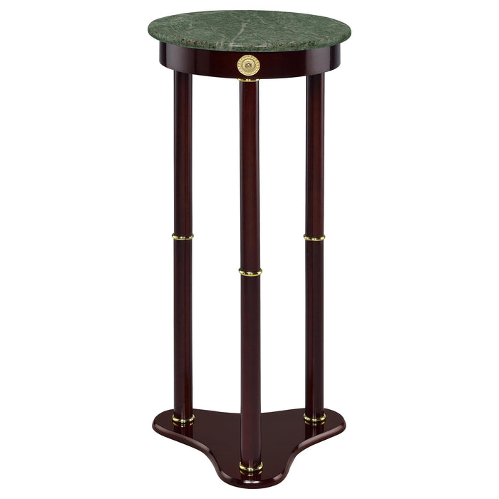 Edie Round Marble Top Accent Table Merlot - Imperial Furniture (Las Vegas, NV) - Multi Location