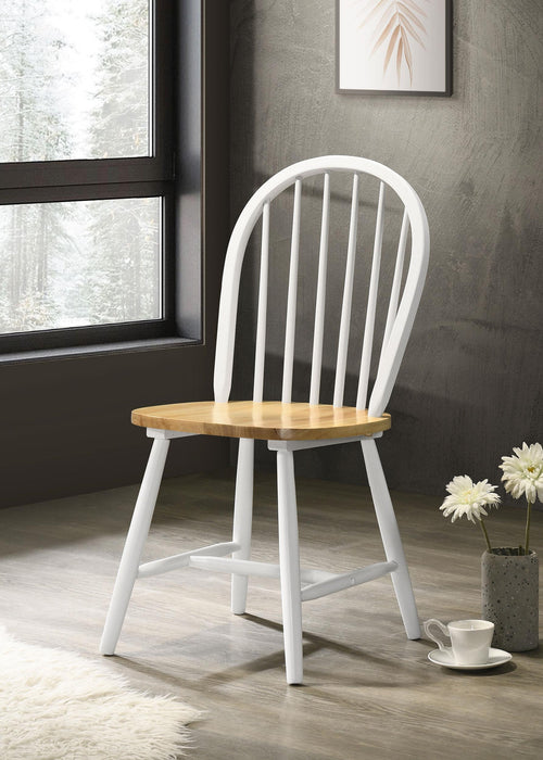 Cinder Windsor Side Chairs Natural Brown and White (Set of 4) - Imperial Furniture (Las Vegas, NV) - Multi Location