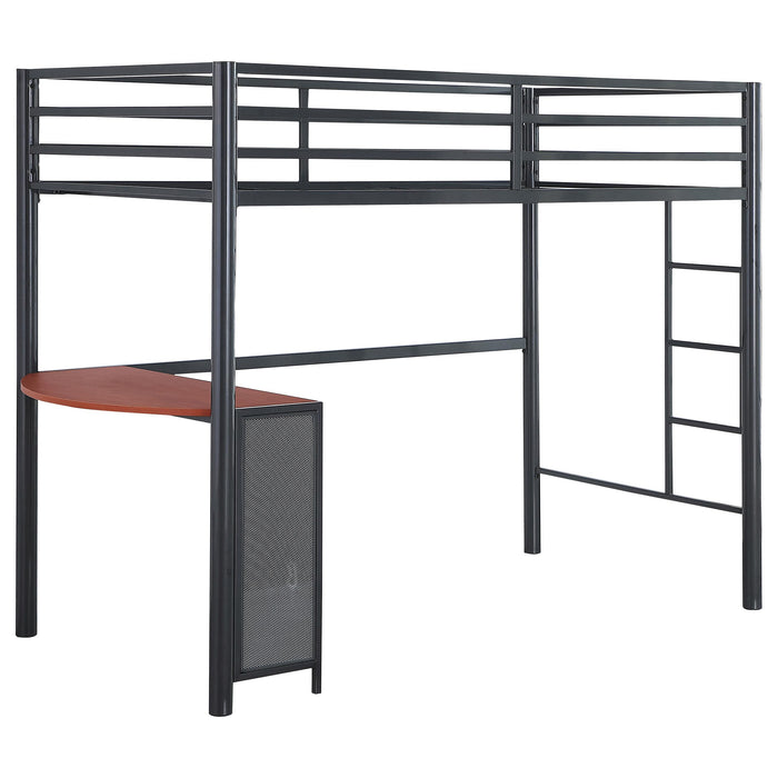 Fisher Twin Workstation Loft Bed Gunmetal - Imperial Furniture (Las Vegas, NV) - Multi Location