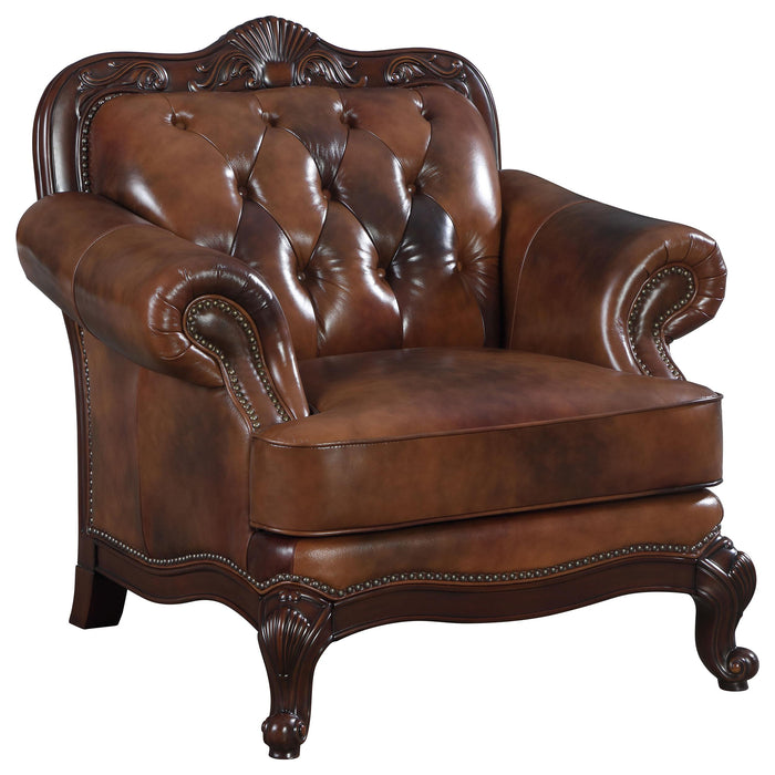Victoria Rolled Arm Chair Tri-tone and Brown - Imperial Furniture (Las Vegas, NV) - Multi Location