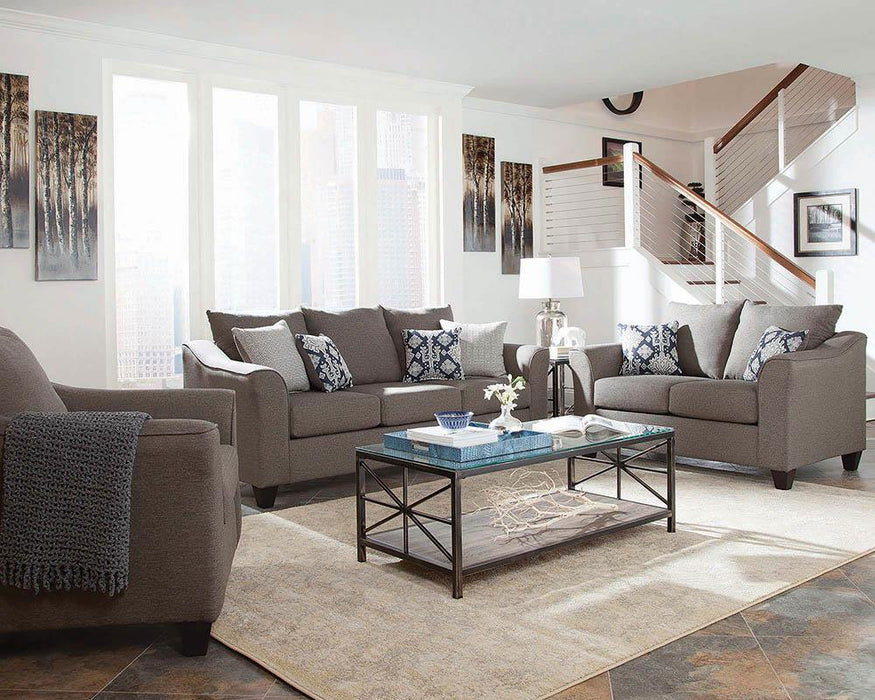 Salizar Upholstered Flared Arm Living Room Set Grey - Imperial Furniture (Las Vegas, NV) - Multi Location