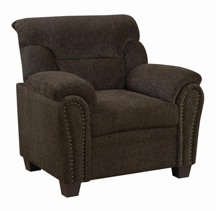 Clementine Upholstered Chair with Nailhead Trim Brown - Imperial Furniture (Las Vegas, NV) - Multi Location