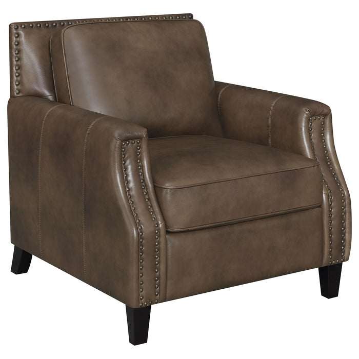 Leaton Upholstered Recessed Arm Chair Brown Sugar - Imperial Furniture (Las Vegas, NV) - Multi Location
