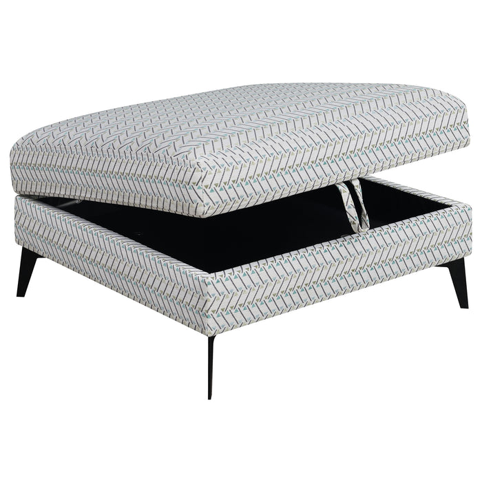 Clint Upholstered Ottoman with Tapered Legs Multi-color - Imperial Furniture (Las Vegas, NV) - Multi Location