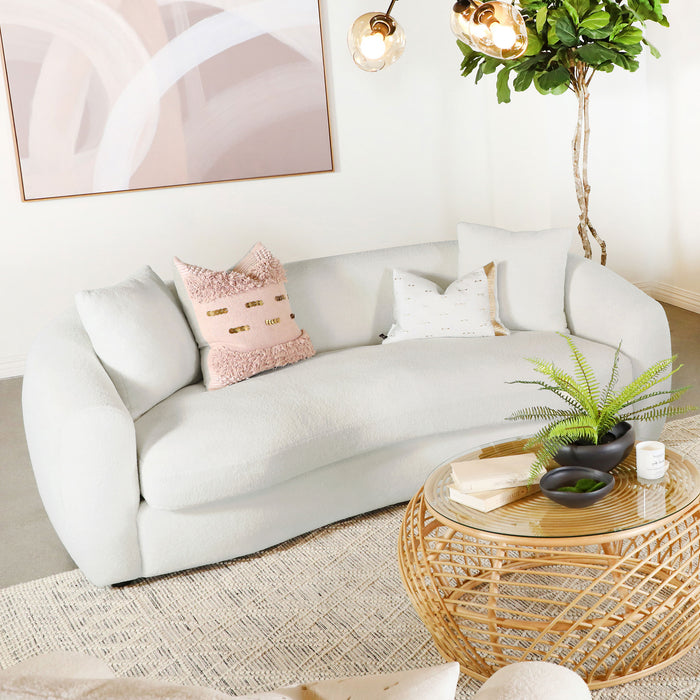 Isabella Upholstered Tight Back Sofa White - Imperial Furniture (Las Vegas, NV) - Multi Location