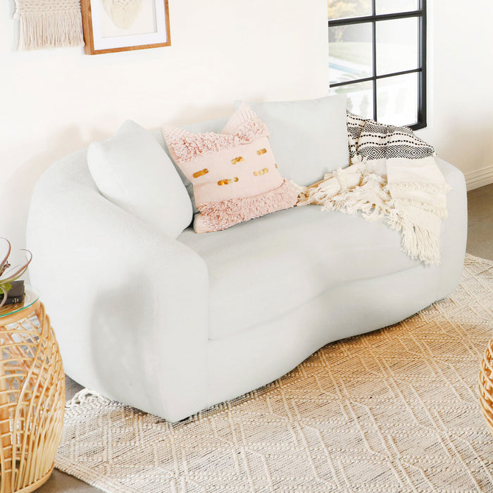 Isabella Upholstered Tight Back Loveseat White - Imperial Furniture (Las Vegas, NV) - Multi Location