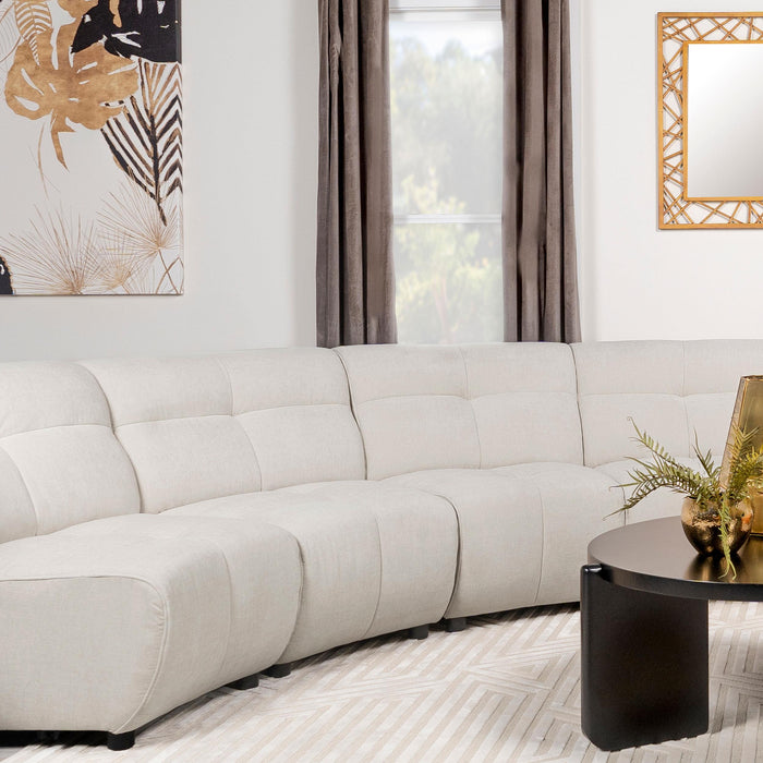 Charlotte Upholstered Curved Armless Chair Ivory - Imperial Furniture (Las Vegas, NV) - Multi Location