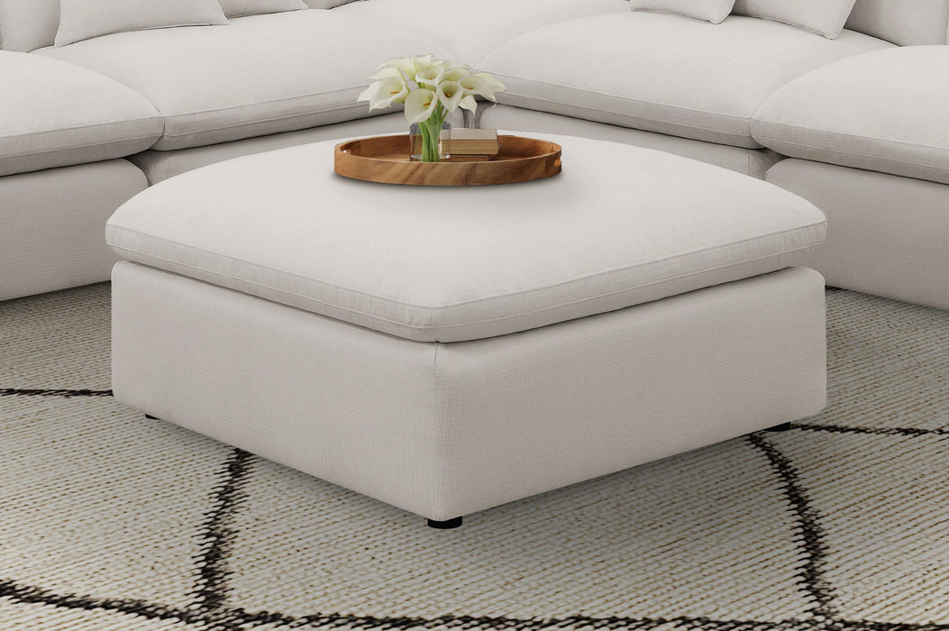 Hobson Cushion Seat Ottoman Off-White - Imperial Furniture (Las Vegas, NV) - Multi Location