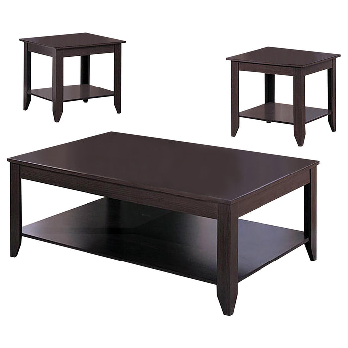 Brooks 3-piece Occasional Table Set with Lower Shelf Cappuccino - Imperial Furniture (Las Vegas, NV) - Multi Location