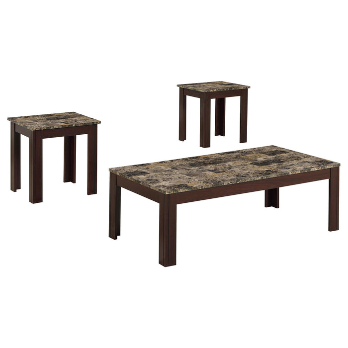 Rhodes 3-piece Faux Marble Top Occasional Set Brown - Imperial Furniture (Las Vegas, NV) - Multi Location