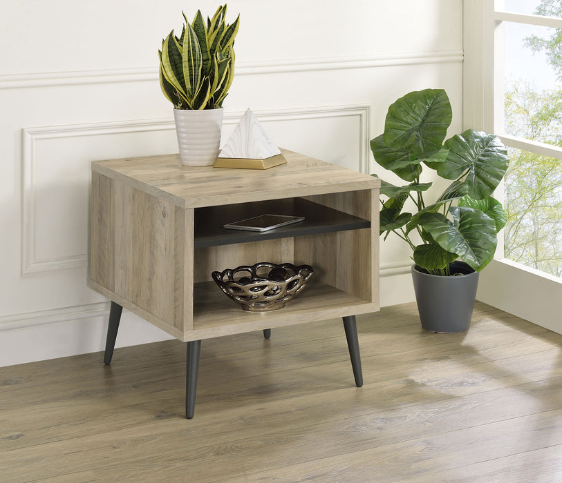 Welsh Square Engineered Wood End Table With Shelf Antique Pine and Grey - Imperial Furniture (Las Vegas, NV) - Multi Location