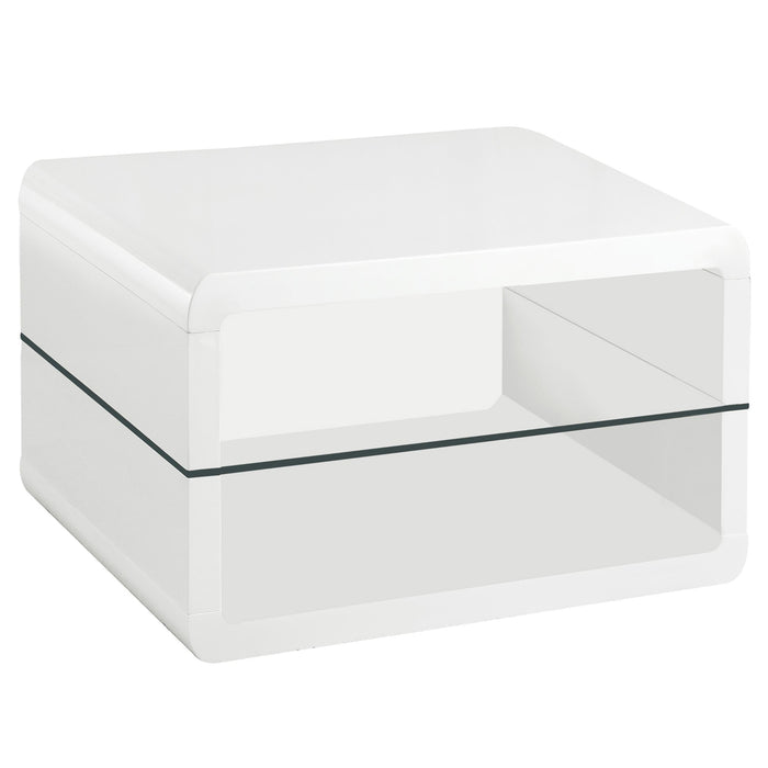 Elana Square 2-shelf End Table Glossy White - Imperial Furniture (Las Vegas, NV) - Multi Location