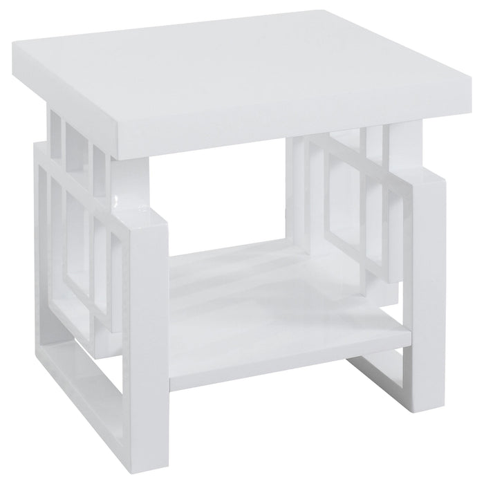 Schmitt Rectangular End Table High Glossy White - Imperial Furniture (Las Vegas, NV) - Multi Location
