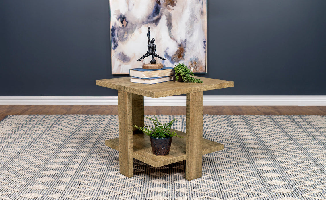 Dawn Square Engineered Wood End Table With Shelf Mango - Imperial Furniture (Las Vegas, NV) - Multi Location