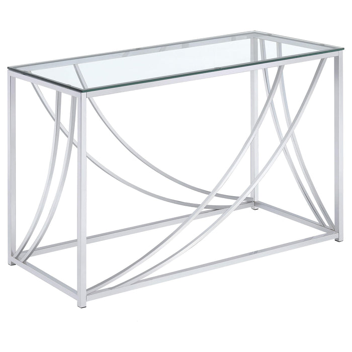 Lille Glass Top Rectangular Sofa Table Accents Chrome - Imperial Furniture (Las Vegas, NV) - Multi Location
