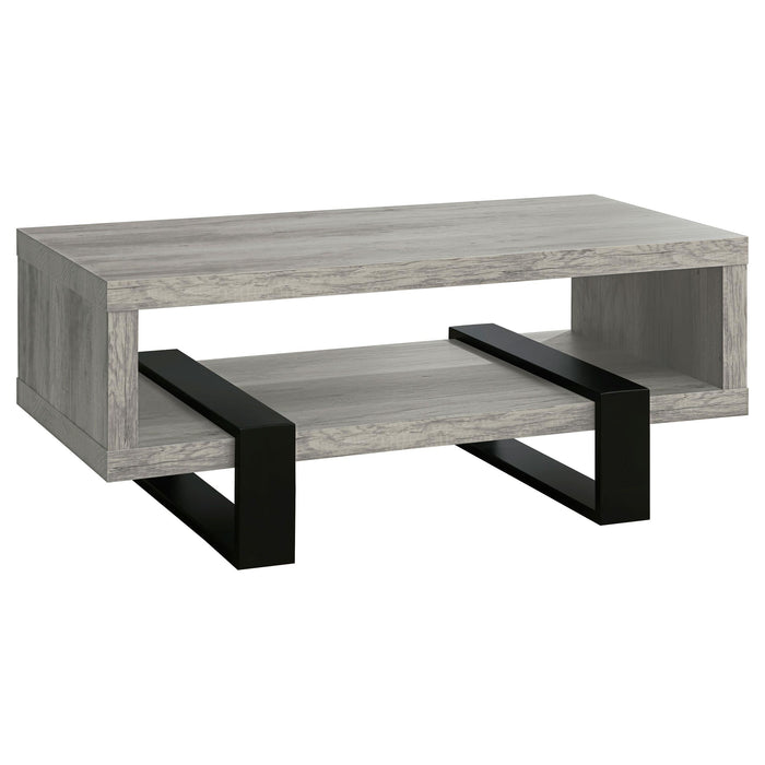 Dinard Coffee Table with Shelf Grey Driftwood - Imperial Furniture (Las Vegas, NV) - Multi Location