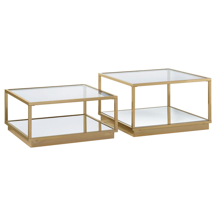 Renee 2-piece Square Occasional Set Rose Brass - Imperial Furniture (Las Vegas, NV) - Multi Location