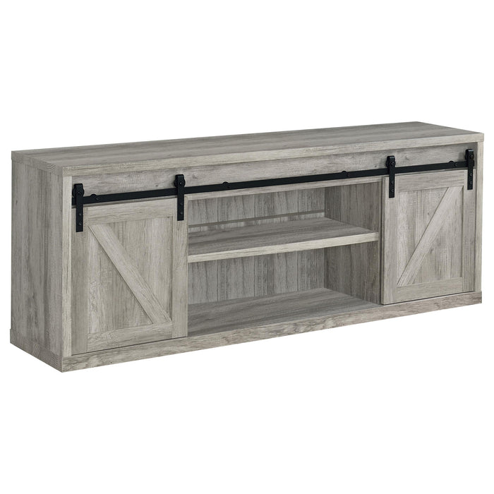 Brockton 71-inch 3-shelf Sliding Doors TV Console Grey Driftwood - Imperial Furniture (Las Vegas, NV) - Multi Location