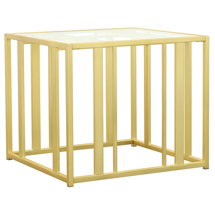 Adri Metal Frame End Table Matte Brass - Imperial Furniture (Las Vegas, NV) - Multi Location