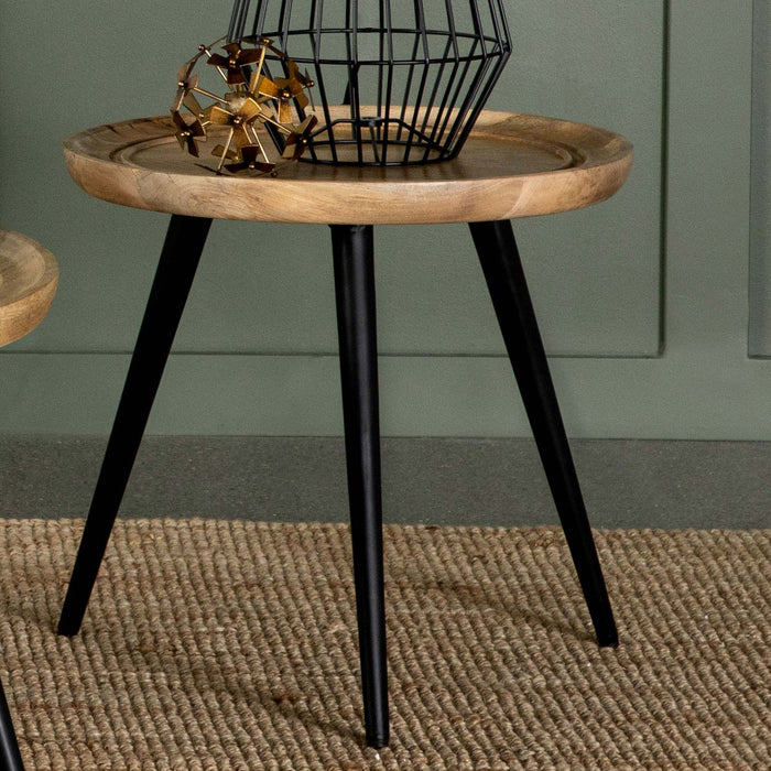 Zoe Round End Table with Trio Legs Natural and Black - Imperial Furniture (Las Vegas, NV) - Multi Location