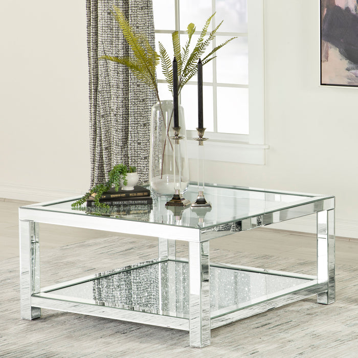 Valentina Rectangular Coffee Table with Glass Top Mirror - Imperial Furniture (Las Vegas, NV) - Multi Location