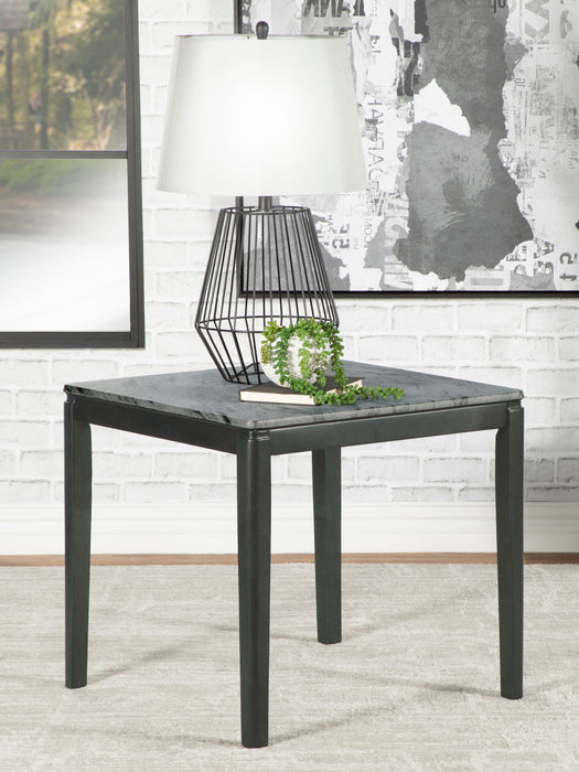 Mozzi Square End Table Faux Grey Marble and Black - Imperial Furniture (Las Vegas, NV) - Multi Location