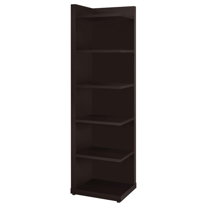Pinckard 6-tier Corner Bookcase Cappuccino - Imperial Furniture (Las Vegas, NV) - Multi Location