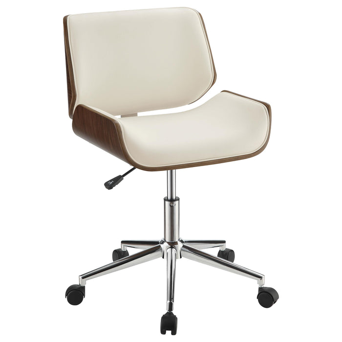 Addington Adjustable Height Office Chair Ecru and Chrome - Imperial Furniture (Las Vegas, NV) - Multi Location