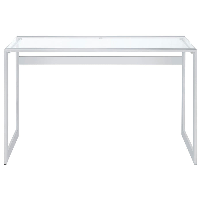 Hartford Glass Top Writing Desk Chrome - Imperial Furniture (Las Vegas, NV) - Multi Location