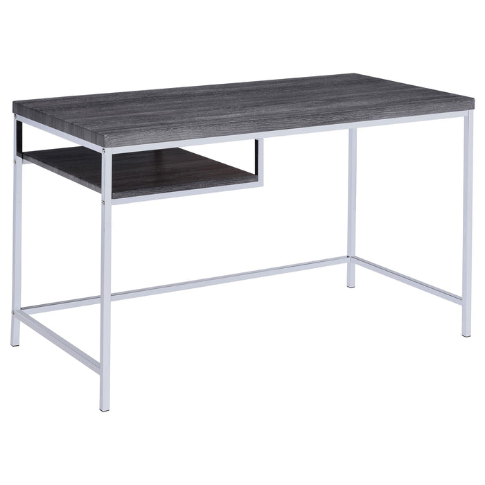 Kravitz Rectangular Writing Desk Weathered Grey and Chrome - Imperial Furniture (Las Vegas, NV) - Multi Location