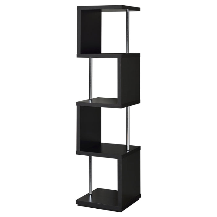 Baxter 4-shelf Bookcase Black and Chrome - Imperial Furniture (Las Vegas, NV) - Multi Location