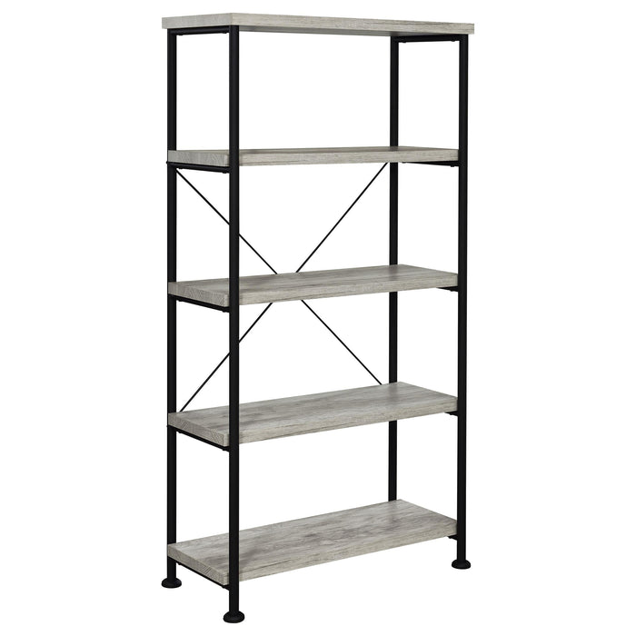 Analiese 4-shelf Bookcase Grey Driftwood - Imperial Furniture (Las Vegas, NV) - Multi Location
