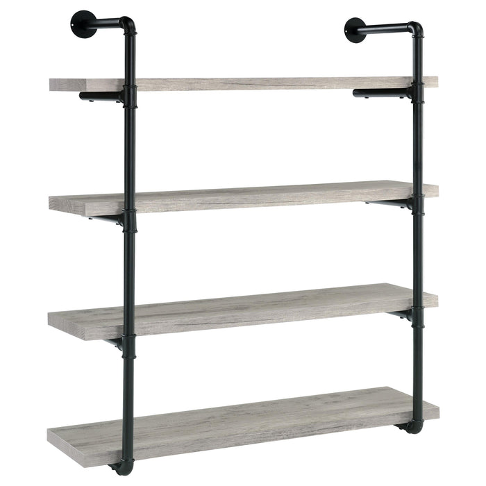 Elmcrest 40-inch Wall Shelf Black and Grey Driftwood - Imperial Furniture (Las Vegas, NV) - Multi Location