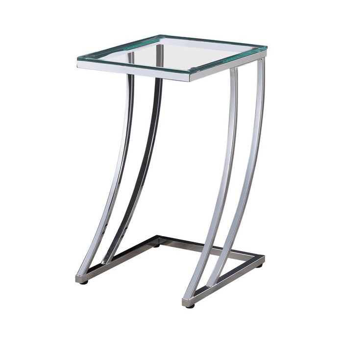 Cayden Rectangular Top Accent Table Chrome and Clear - Imperial Furniture (Las Vegas, NV) - Multi Location