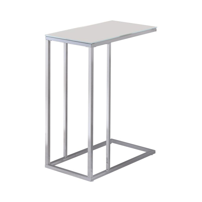 Stella Glass Top Accent Table Chrome and White - Imperial Furniture (Las Vegas, NV) - Multi Location