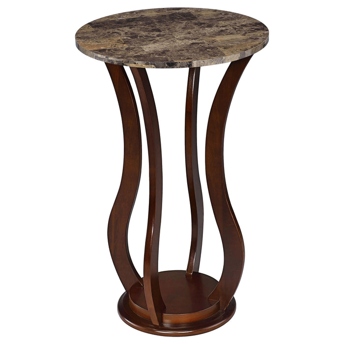 Elton Round Marble Top Accent Table Brown - Imperial Furniture (Las Vegas, NV) - Multi Location